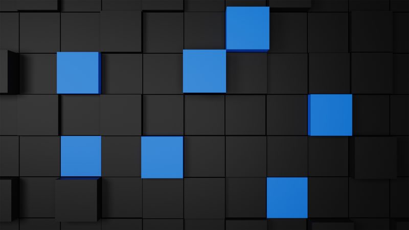 青い立方体と黒い立方体